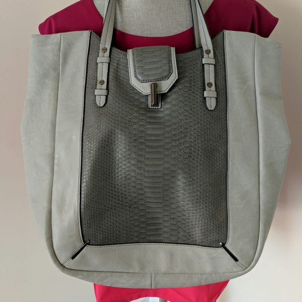 Rachel Roy Grey Snakeskin Purse